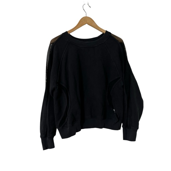 GOOD AMERICAN Mesh Sweatshirt Pullover Sweater Top - Picture 10 of 13